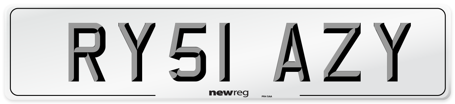 RY51 AZY Number Plate from New Reg